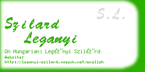 szilard leganyi business card